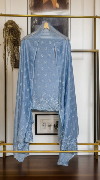 Banarasi Pure Chanderi Silk Suit with Embroidery & Appliqué Work