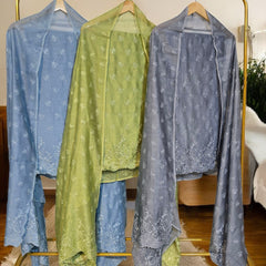 Banarasi Pure Chanderi Silk Suit with Embroidery & Appliqué Work