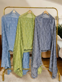 Banarasi Pure Chanderi Silk Suit with Embroidery & Appliqué Work