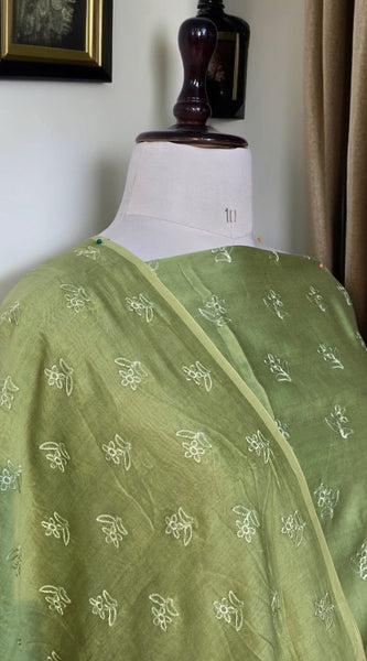 Banarasi Pure Chanderi Silk Suit with Embroidery & Appliqué Work