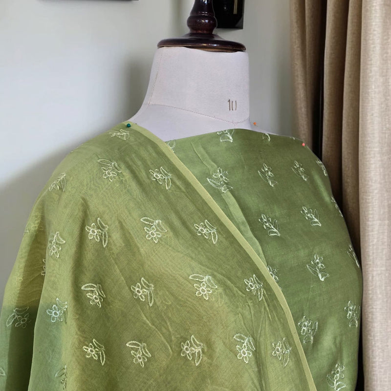 Banarasi Pure Chanderi Silk Suit with Embroidery & Appliqué Work