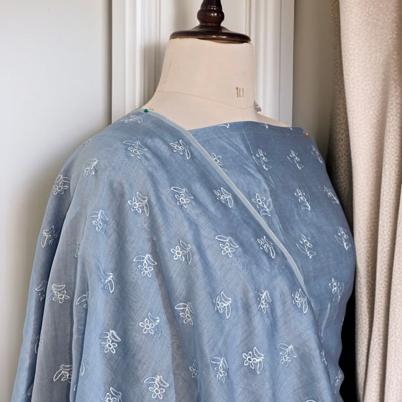 Banarasi Pure Chanderi Silk Suit with Embroidery & Appliqué Work