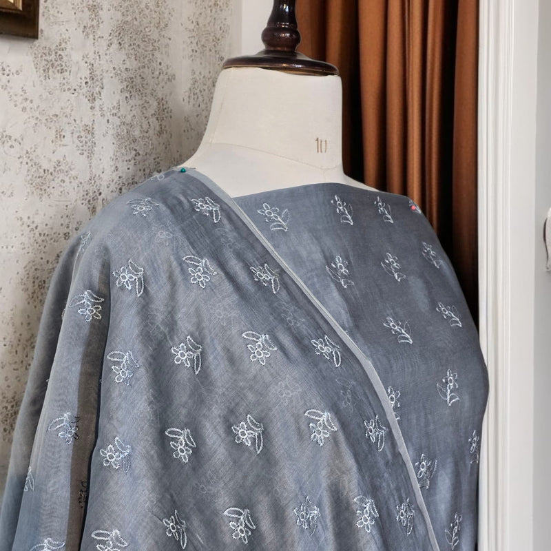 Banarasi Pure Chanderi Silk Suit with Embroidery & Appliqué Work