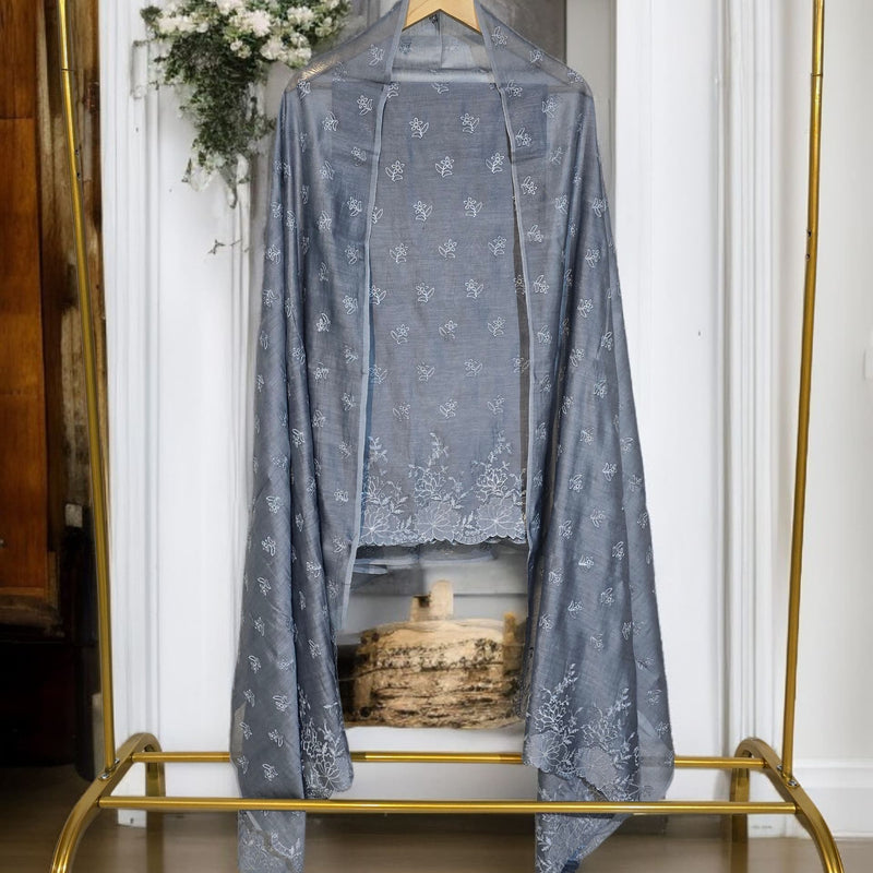 Banarasi Pure Chanderi Silk Suit with Embroidery & Appliqué Work