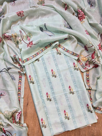 Banarasi Chanderi Silk Printed Suit Set with Dupatta & Bottom