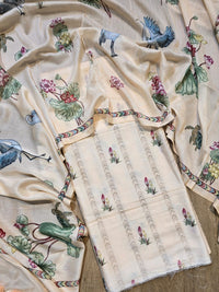 Banarasi Chanderi Silk Printed Suit Set with Dupatta & Bottom