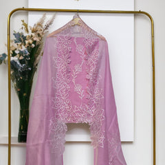 Banarasi Pure Organza Silk Embroidered Suit with Dupatta & Bottom