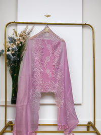 Banarasi Pure Organza Silk Embroidered Suit with Dupatta & Bottom