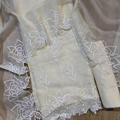 Banarasi Pure Organza Silk Embroidered Suit with Dupatta & Bottom