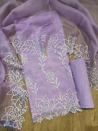 Banarasi Pure Organza Silk Embroidered Suit with Dupatta & Bottom