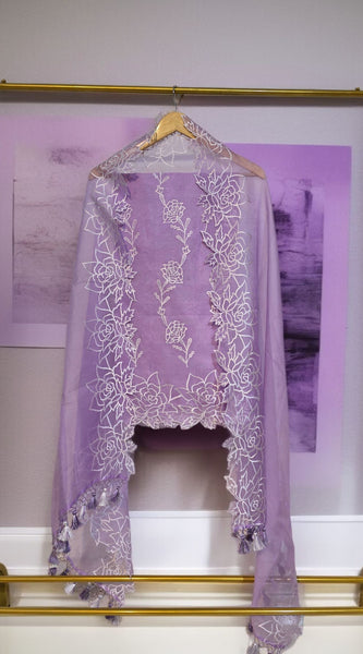 Banarasi Pure Organza Silk Embroidered Suit with Dupatta & Bottom