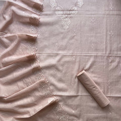 Banarasi Pure Silk Mul Chanderi Appliqué Embroidered Suit with Dupatta