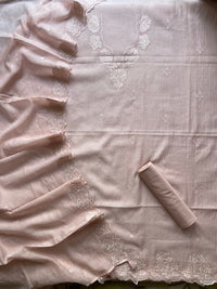 Banarasi Pure Silk Mul Chanderi Appliqué Embroidered Suit with Dupatta