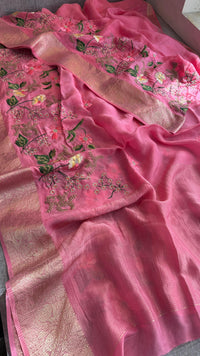 Pure Crepe Silk Banarasi Saree with Multi-Thread Embroidery