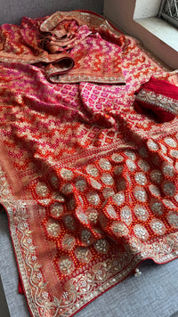Pure Khaddi Georgette Banarasi Saree with Zardozi, Gotapatti & Pearl Work