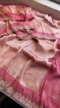 Pure Khaddi Georgette Banarasi Saree with Zardozi & Pearl Work