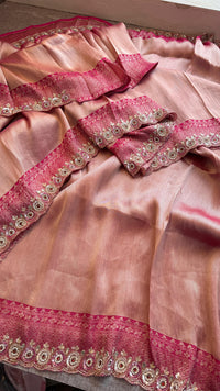 Pure Khaddi Georgette Banarasi Saree with Zardozi & Pearl Work