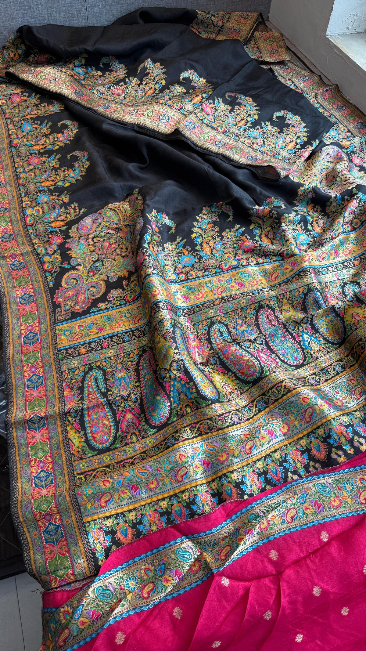 Pure Munga Silk Banarasi Saree with Traditional Meena Weaving