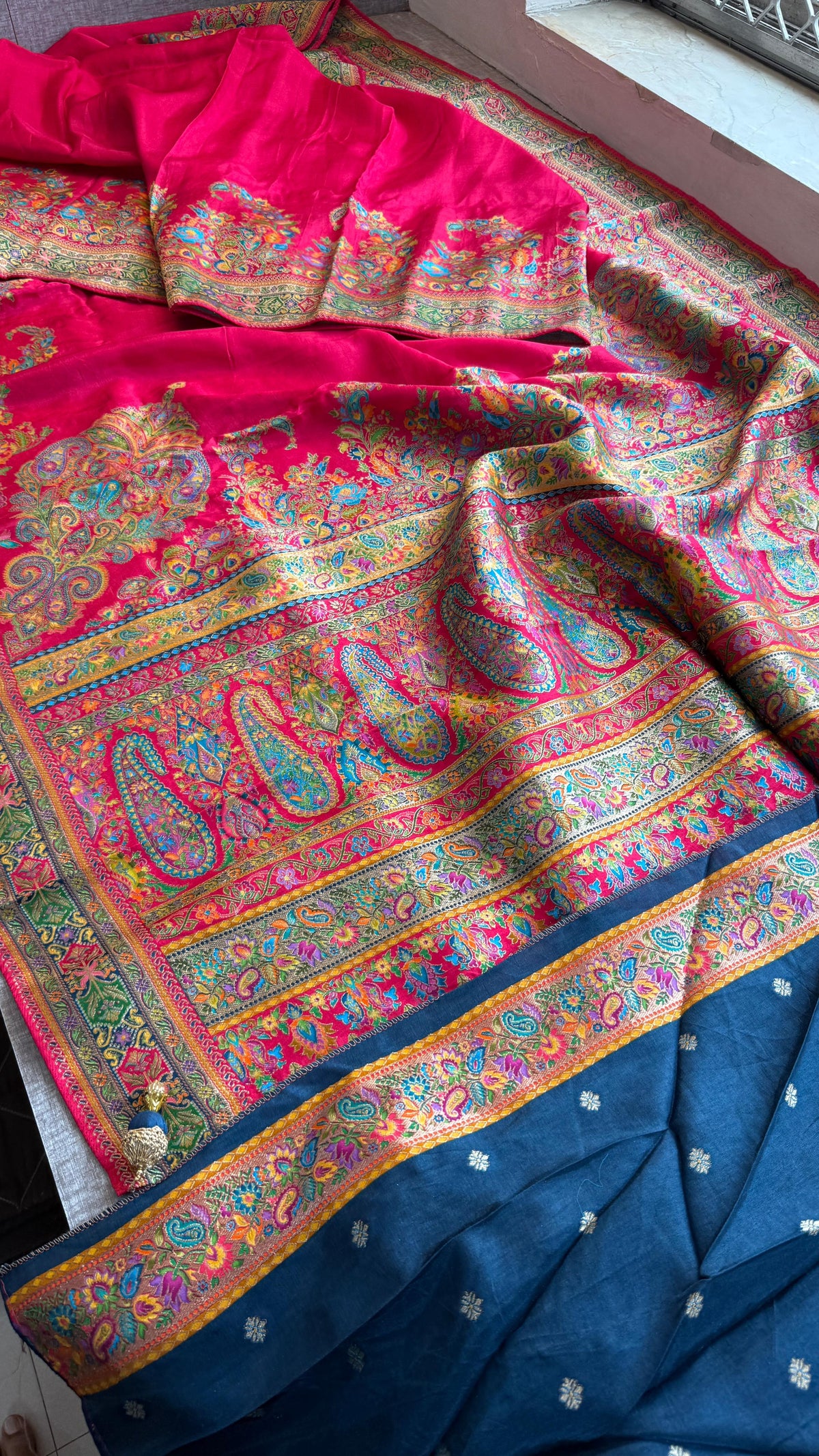 Pure Munga Silk Banarasi Saree with Traditional Meena Weaving