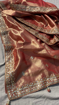 Pure Tissue Handloom Silk Saree with Zardozi & Gota Patti Work