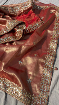 Pure Tissue Handloom Silk Saree with Zardozi & Gota Patti Work