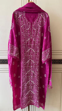 Pure Silk Kurta Dupatta Set with Hand Mukaish Embellishment