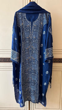 Pure Silk Kurta Dupatta Set with Hand Mukaish Embellishment