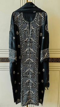 Pure Silk Kurta Dupatta Set with Hand Mukaish Embellishment