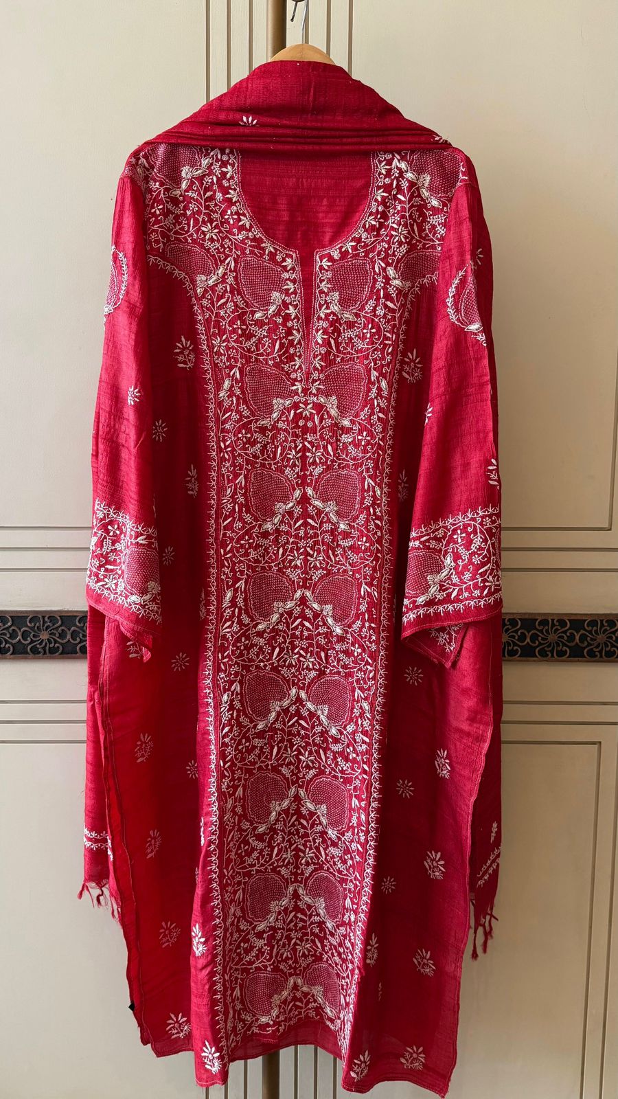 Pure Silk Kurta Dupatta Set with Hand Mukaish Embellishment