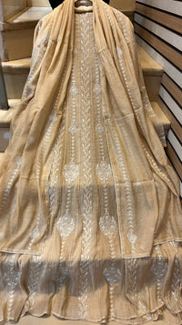 Pure Georgette Anarkali Kurta Dupatta Set with Pearl Sequins and Katdana Embellishment