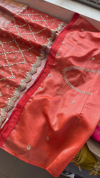 Pure Tissue Silk Banarasi Saree with Zardozi, Pearl & Gotapatti Handwork