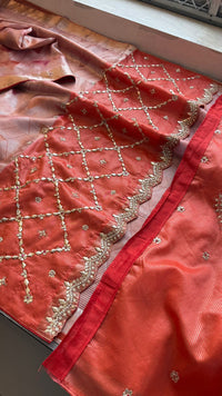 Pure Tissue Silk Banarasi Saree with Zardozi, Pearl & Gotapatti Handwork