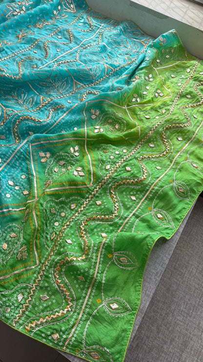 Sikhiya Gotta Patti On Munga Silk · 40 Artisan Hours of work · The Riwaayat Edit