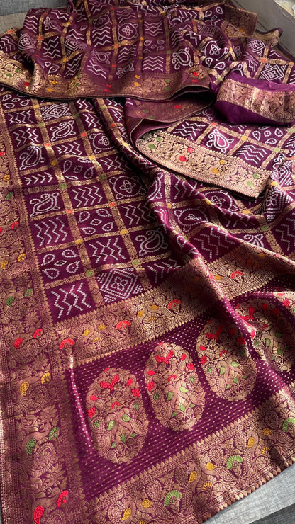 Bandhej Zari Weaving On Banarasi Silk · 24 Artisan Hours of work · The Jashn Edit