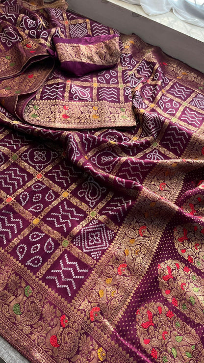 Bandhej Zari Weaving On Banarasi Silk · 24 Artisan Hours of work · The Jashn Edit