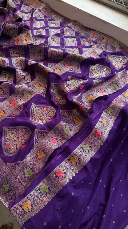 Bandhani Zari Weaving On Munga Silk Banarasi · 28 Artisan Hours of work · The Virasat Edit