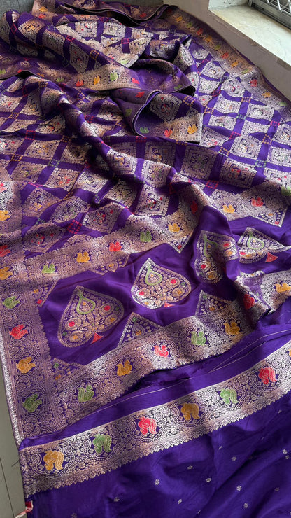 Bandhani Zari Weaving On Munga Silk Banarasi · 28 Artisan Hours of work · The Virasat Edit