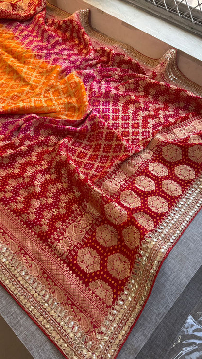 Regal Meena Banarasi Khaddi Georgette Dupatta With Zardozi Detailing