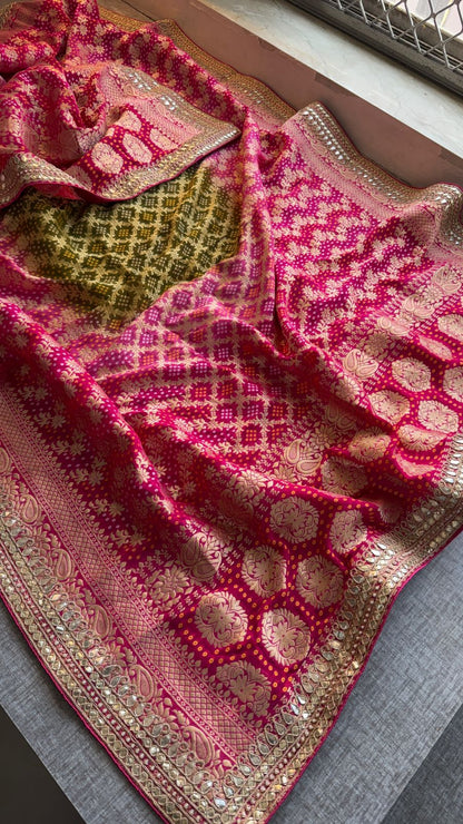 Regal Meena Banarasi Khaddi Georgette Dupatta With Zardozi Detailing