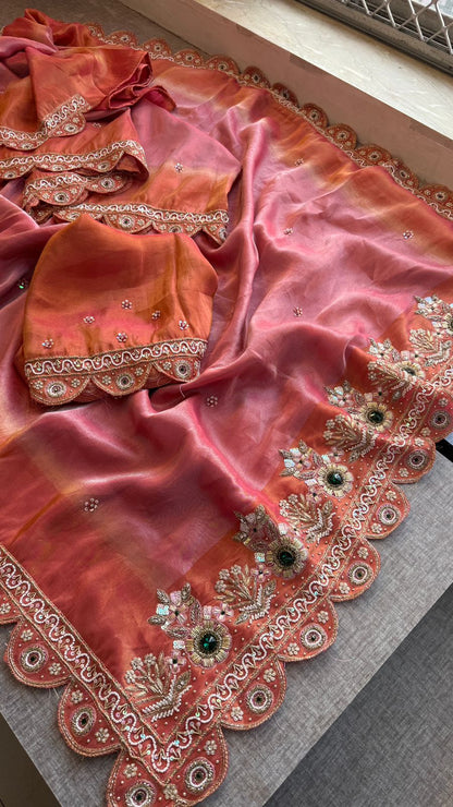 Zardozi And Stone On Tissue Cosmo Munga Silk · 68 Artisan Hours of work · The Shringar Edit