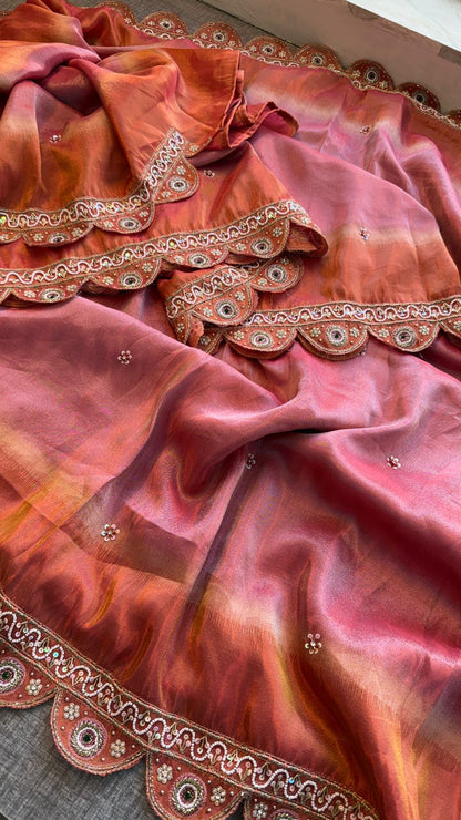 Zardozi And Stone On Tissue Cosmo Munga Silk · 68 Artisan Hours of work · The Shringar Edit