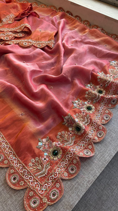 Zardozi And Stone On Tissue Cosmo Munga Silk · 68 Artisan Hours of work · The Shringar Edit