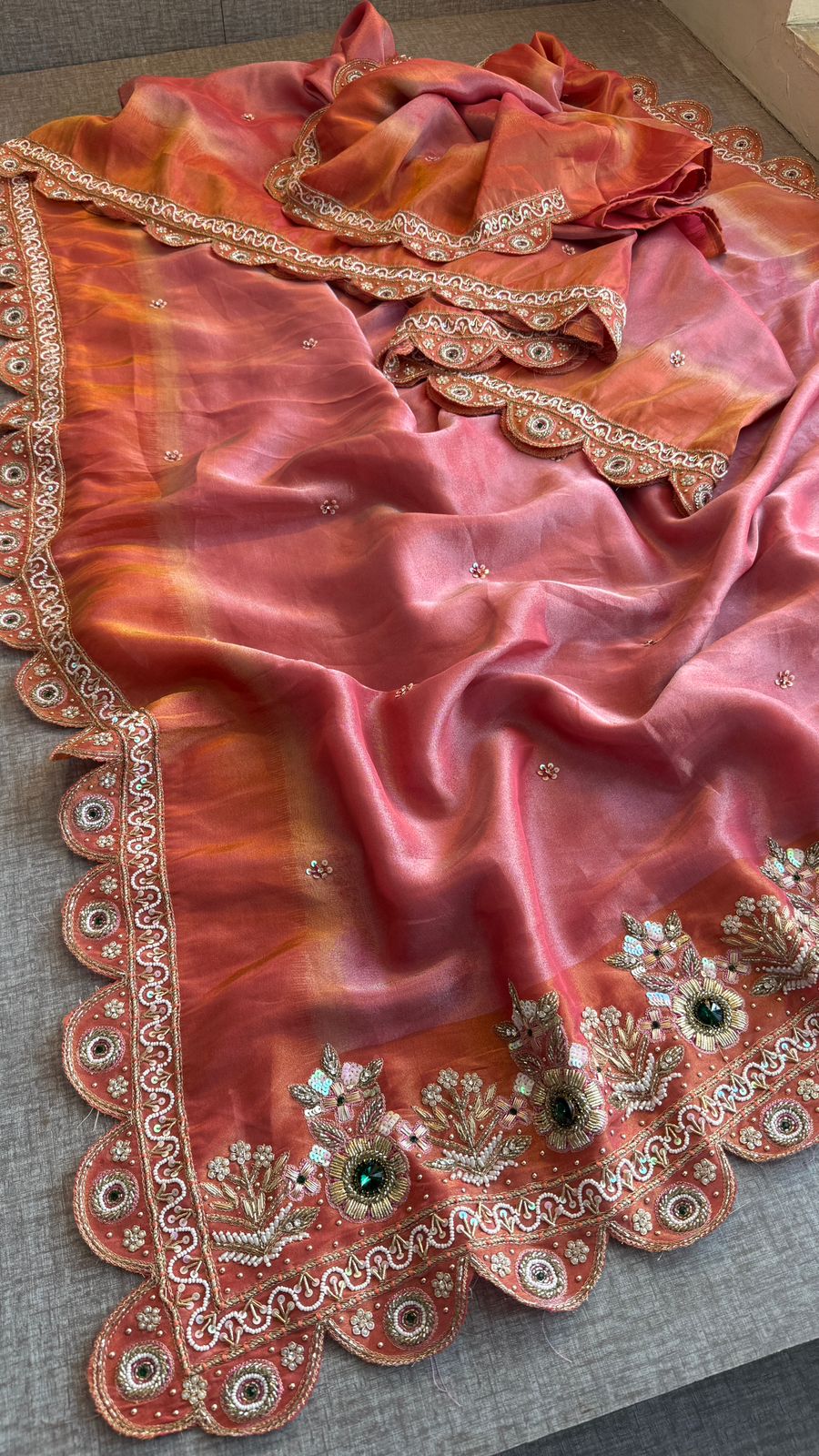 Zardozi And Stone On Tissue Cosmo Munga Silk · 68 Artisan Hours of work · The Shringar Edit
