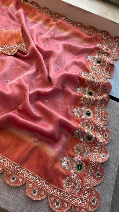 Zardozi And Stone On Tissue Cosmo Munga Silk · 68 Artisan Hours of work · The Shringar Edit
