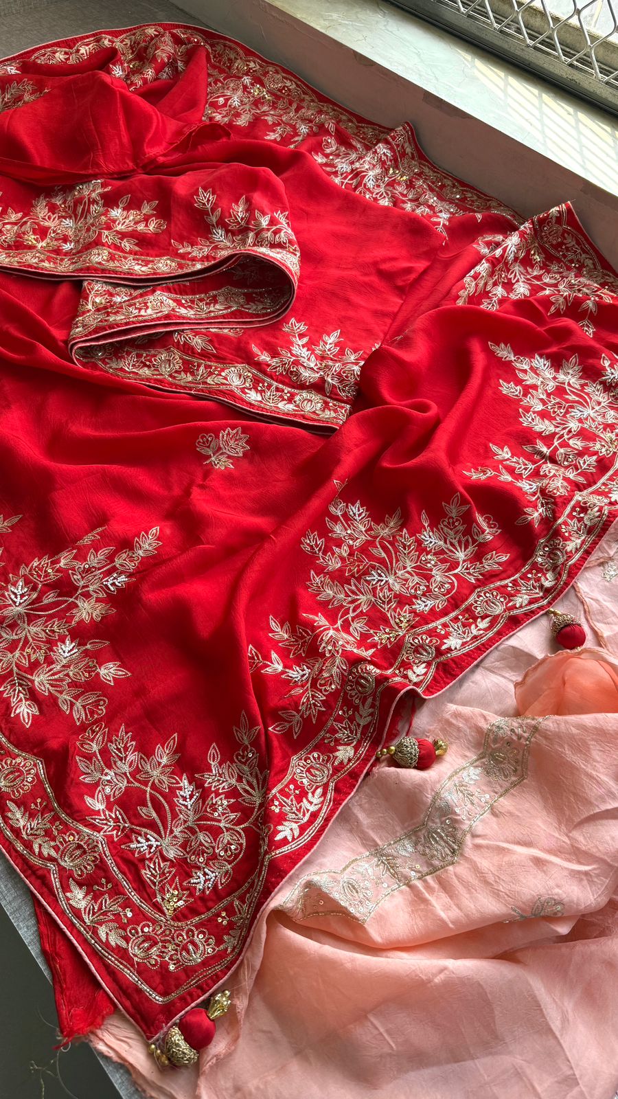 Zardozi On Munga Silk · 48 Artisan Hours of work · The Virasat Edit