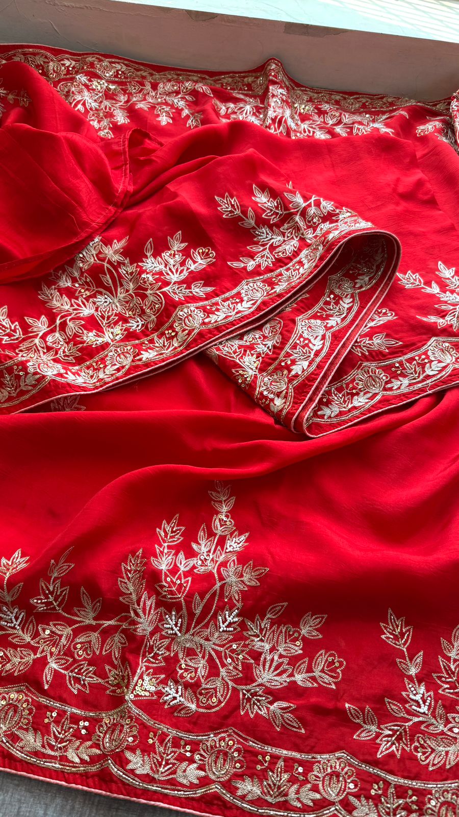 Zardozi On Munga Silk · 48 Artisan Hours of work · The Virasat Edit
