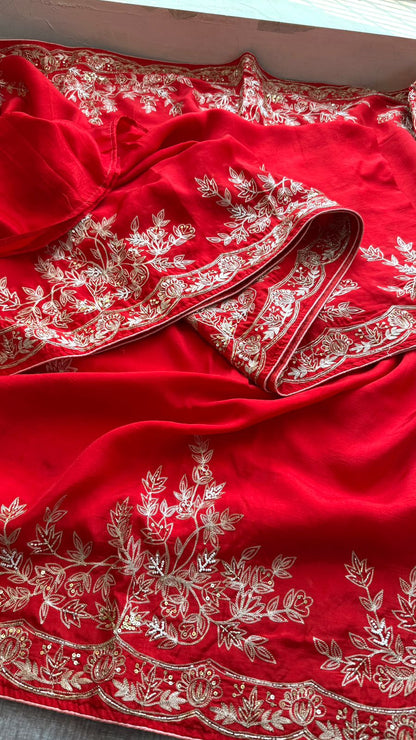 Zardozi On Munga Silk · 48 Artisan Hours of work · The Virasat Edit