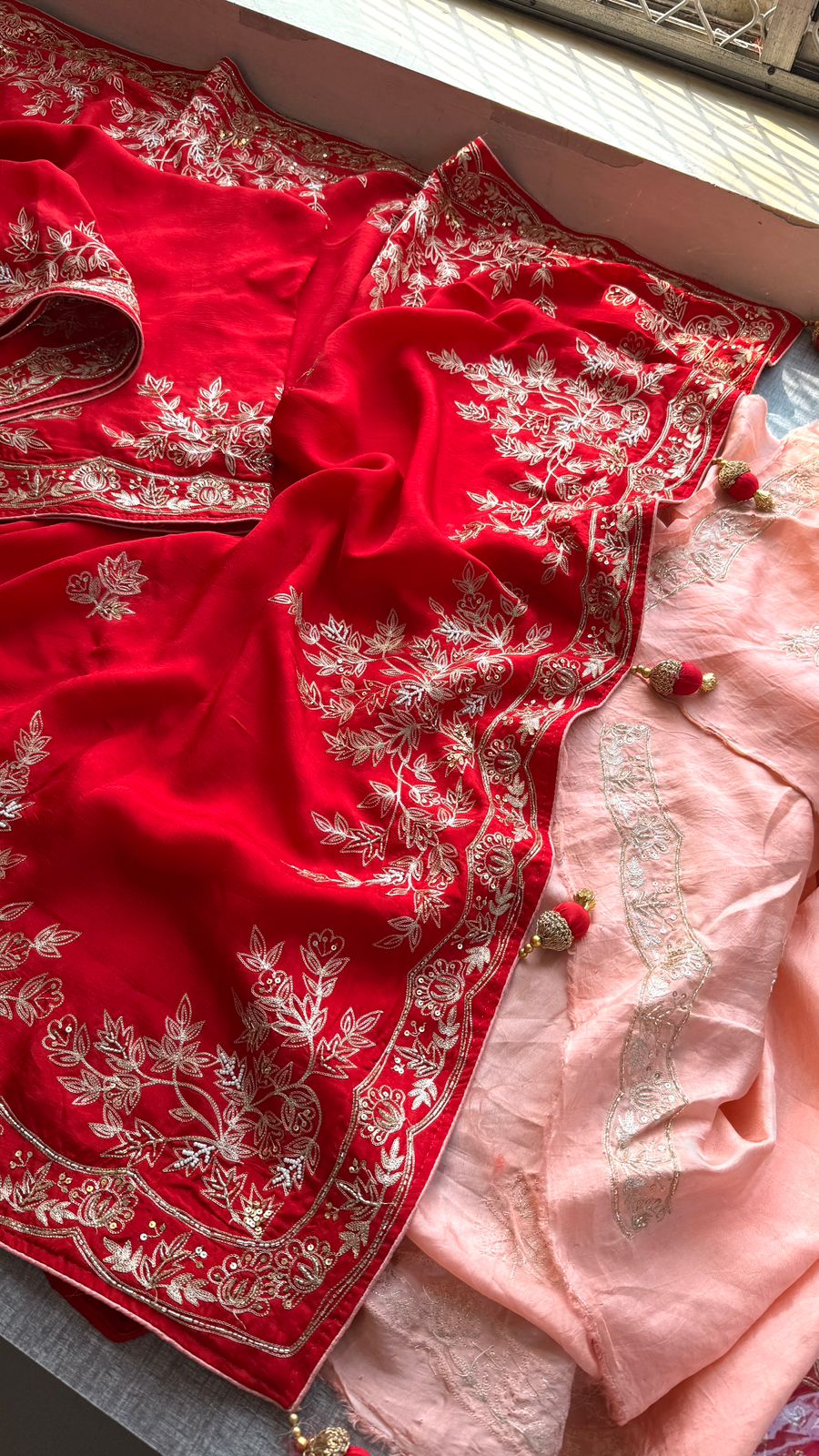 Zardozi On Munga Silk · 48 Artisan Hours of work · The Virasat Edit