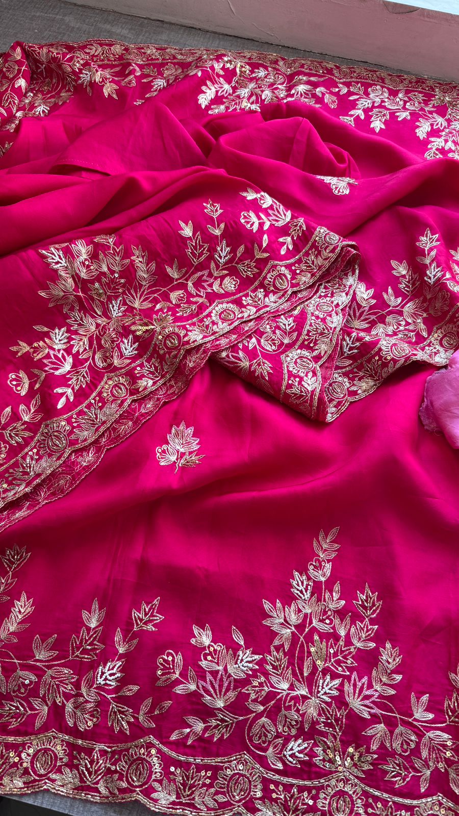 Zardozi On Munga Silk · 48 Artisan Hours of work · The Virasat Edit