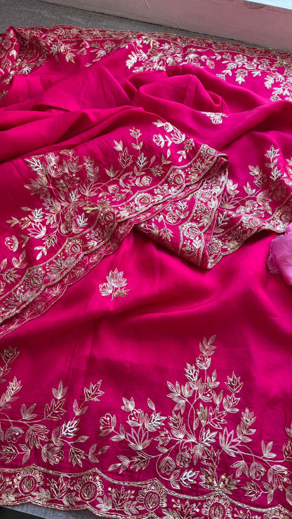 Zardozi On Munga Silk · 48 Artisan Hours of work · The Virasat Edit